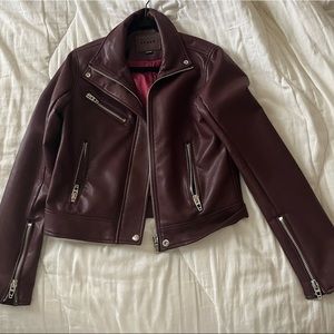 BLANK NYC Maroon Leather Jacket